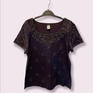J Crew embroidered cotton top NWOT Sz M